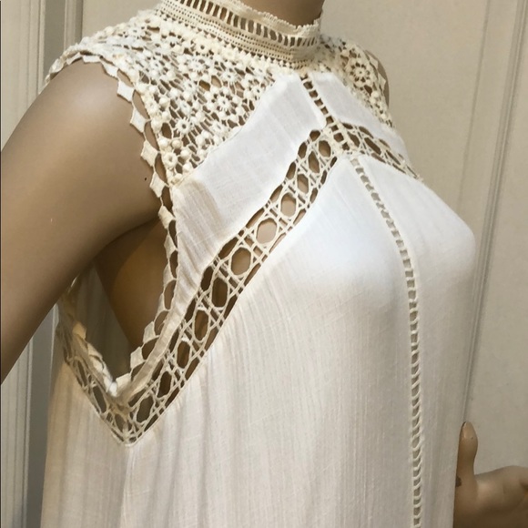 BOHO WHITE LACE & POM POM DRESS - Picture 6 of 9